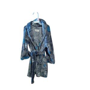 PL Sleep Robe Boys Gray & Blue Housecoat Football Helmets